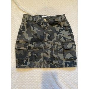 Kancan camo jean skirt size S button front pockets KC6258M